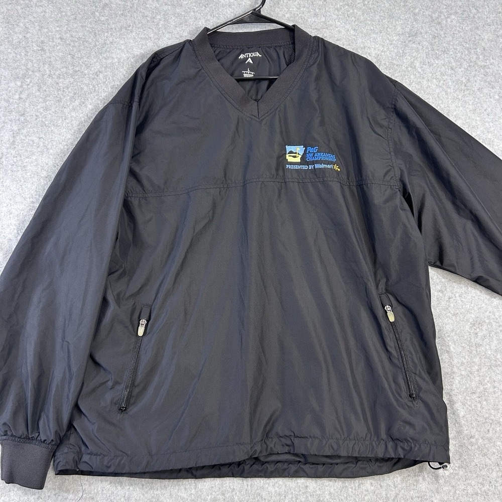 P&G NW Arkansas Championship Walmart Antigua Black Pullover Jacket Large